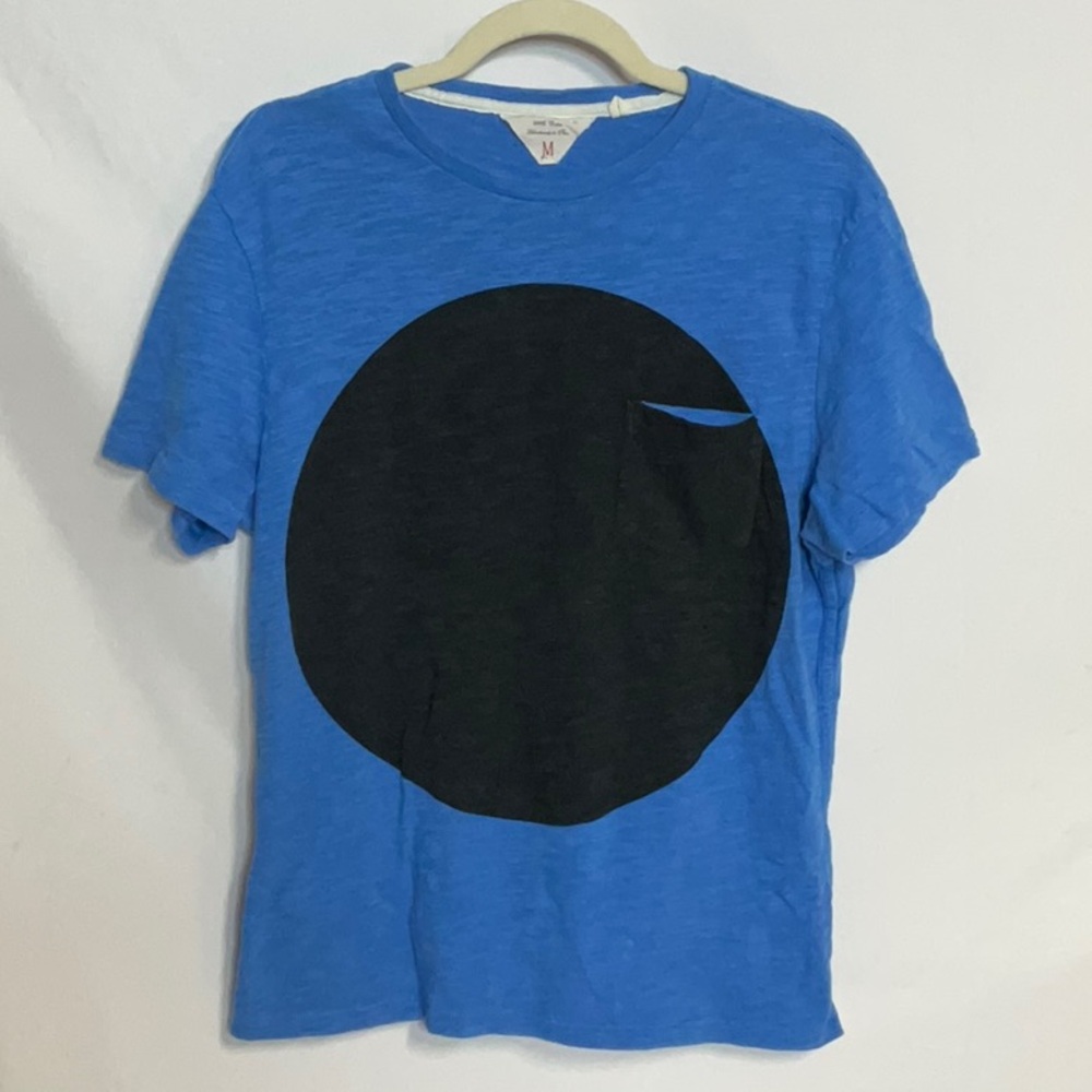 Rag & Bone Blue Tee with Black Circle Design Size Medium